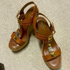 Kate Spade Luxe Espadrille Wedge Leather Sandal size 9M no box/no smoke/no pets